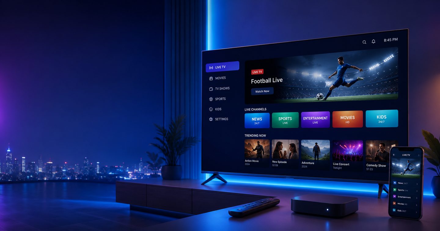 CanadianIPTV live TV on Smart TV and phone